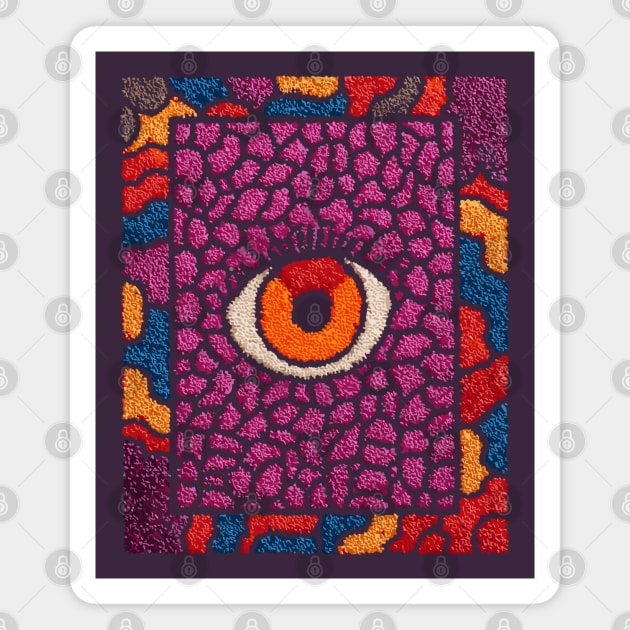 All-Seeing Eye in Bloom | Purple Retro Magnet by TuncGK
